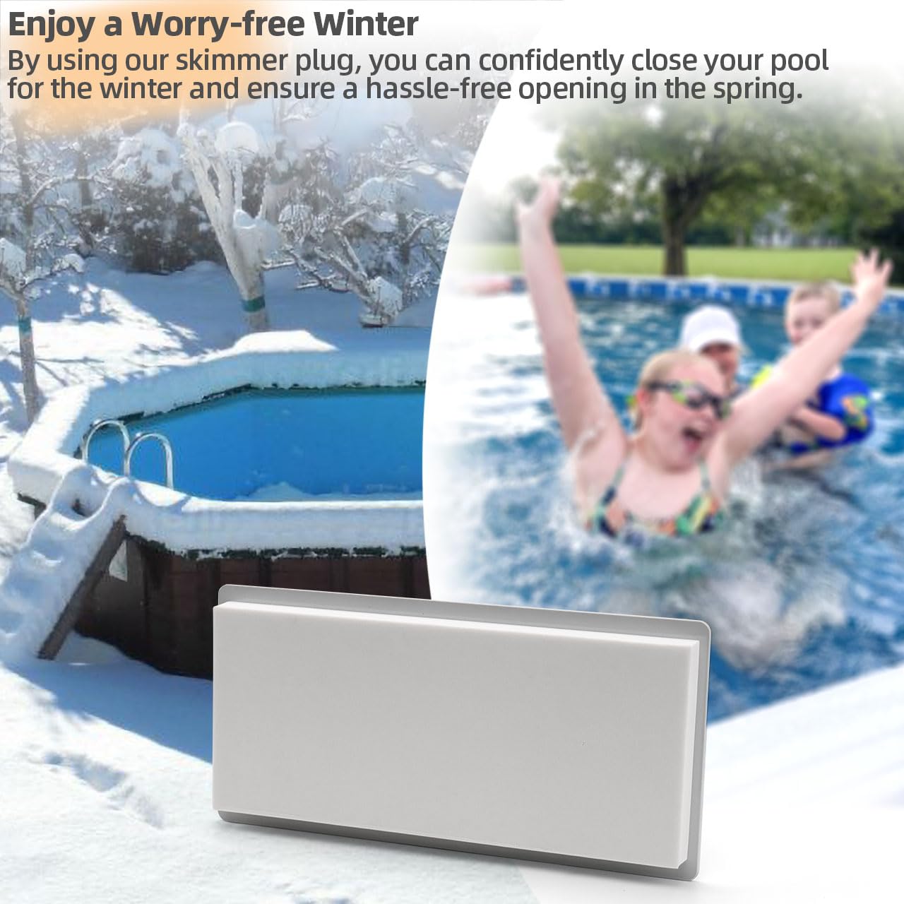 XCWT Skimmer Plug installed in a pool skimmer