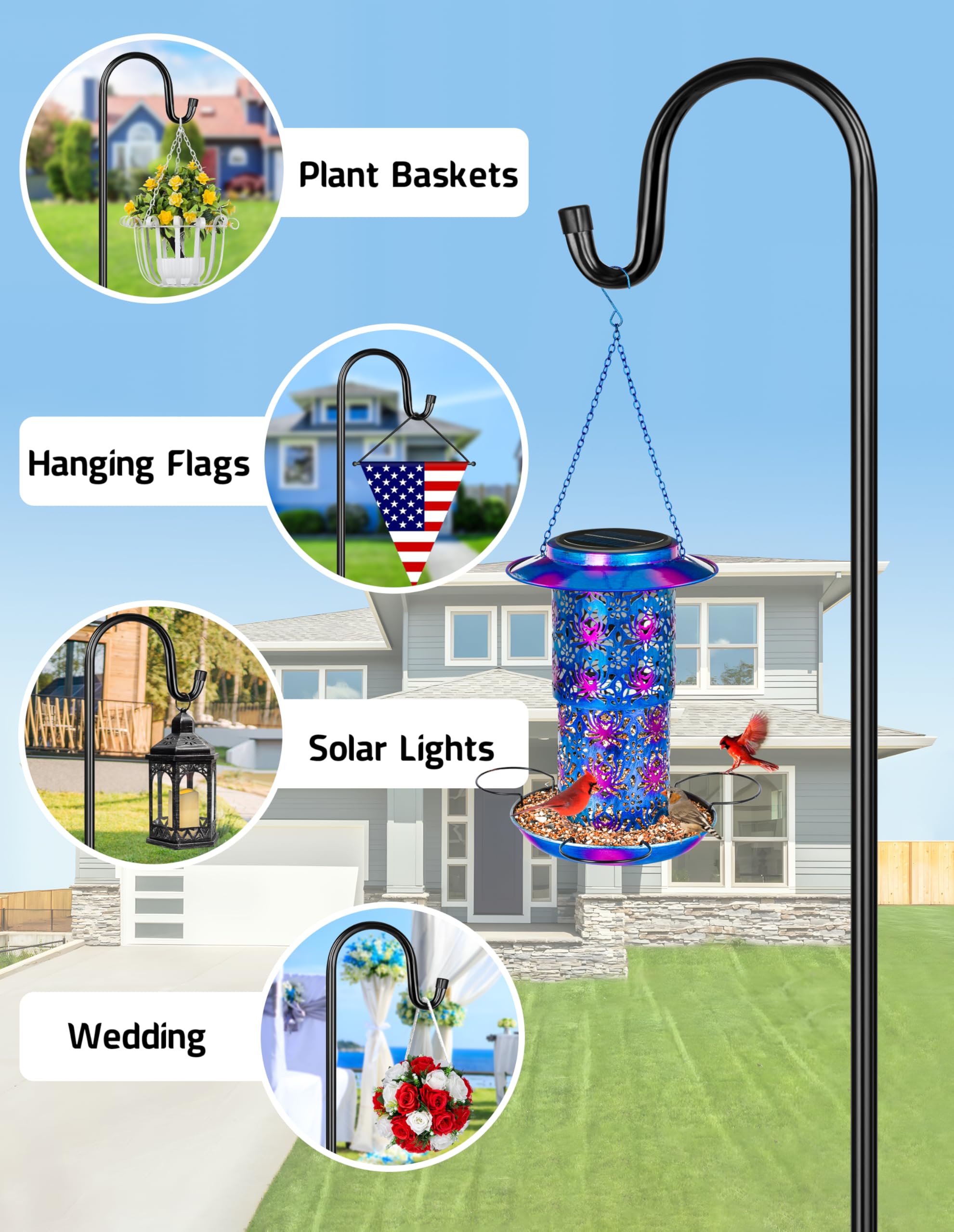 XDW-GIFTS Bird Feeder Pole displayed with bird feeder