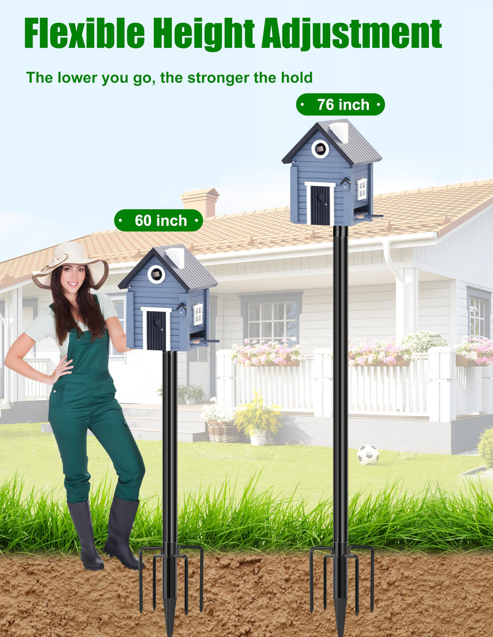 XDW-GIFTS Bird House Pole in outdoor setting