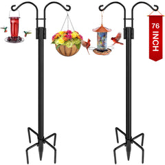 XDW-GIFTS Double Shepherds Hooks 76 Inch black model front view