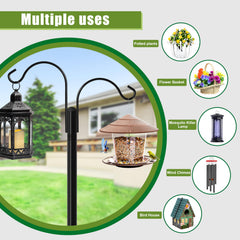 XDW-GIFTS Double Shepherds Hooks 76 Inch with solar lanterns