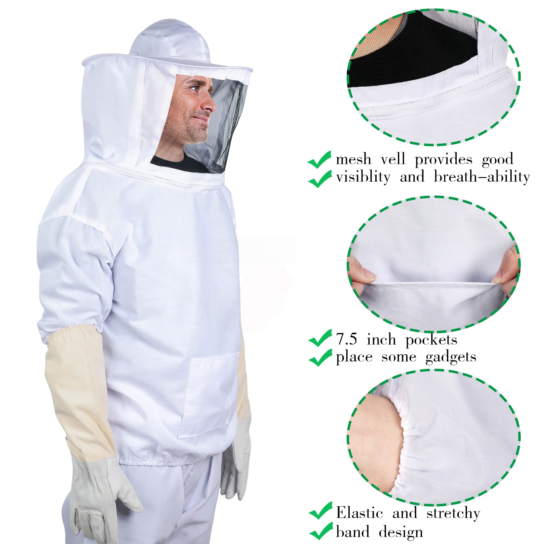Xgunion Beekeeper Suit dimensions and size chart