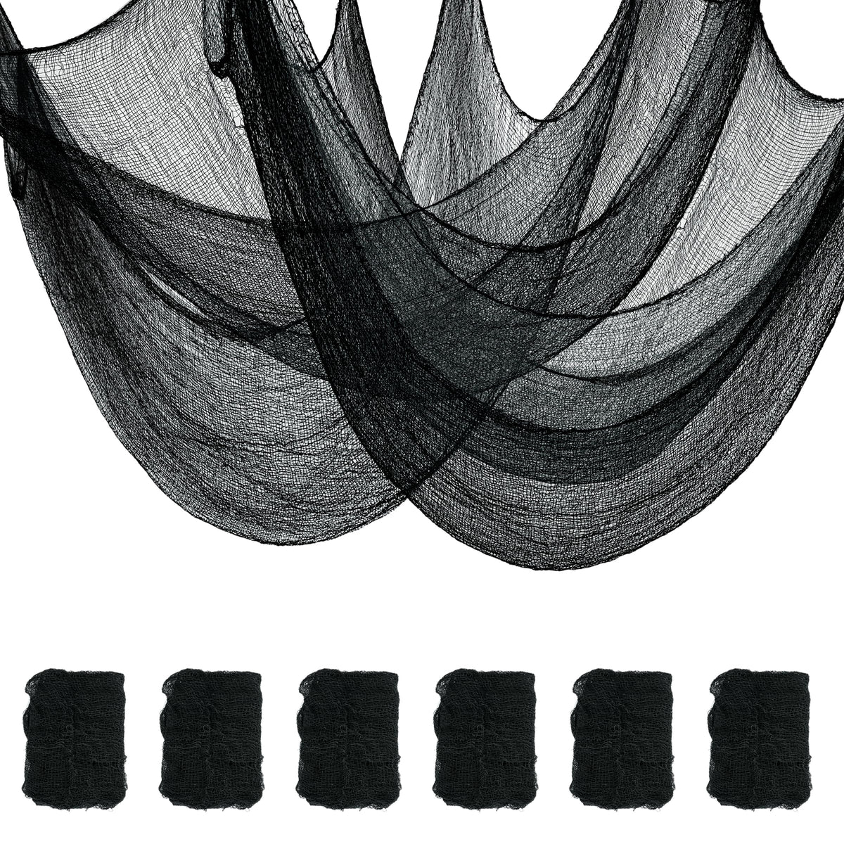 Xgunion Creepy Cloth 6Pcs black gauze cloth set