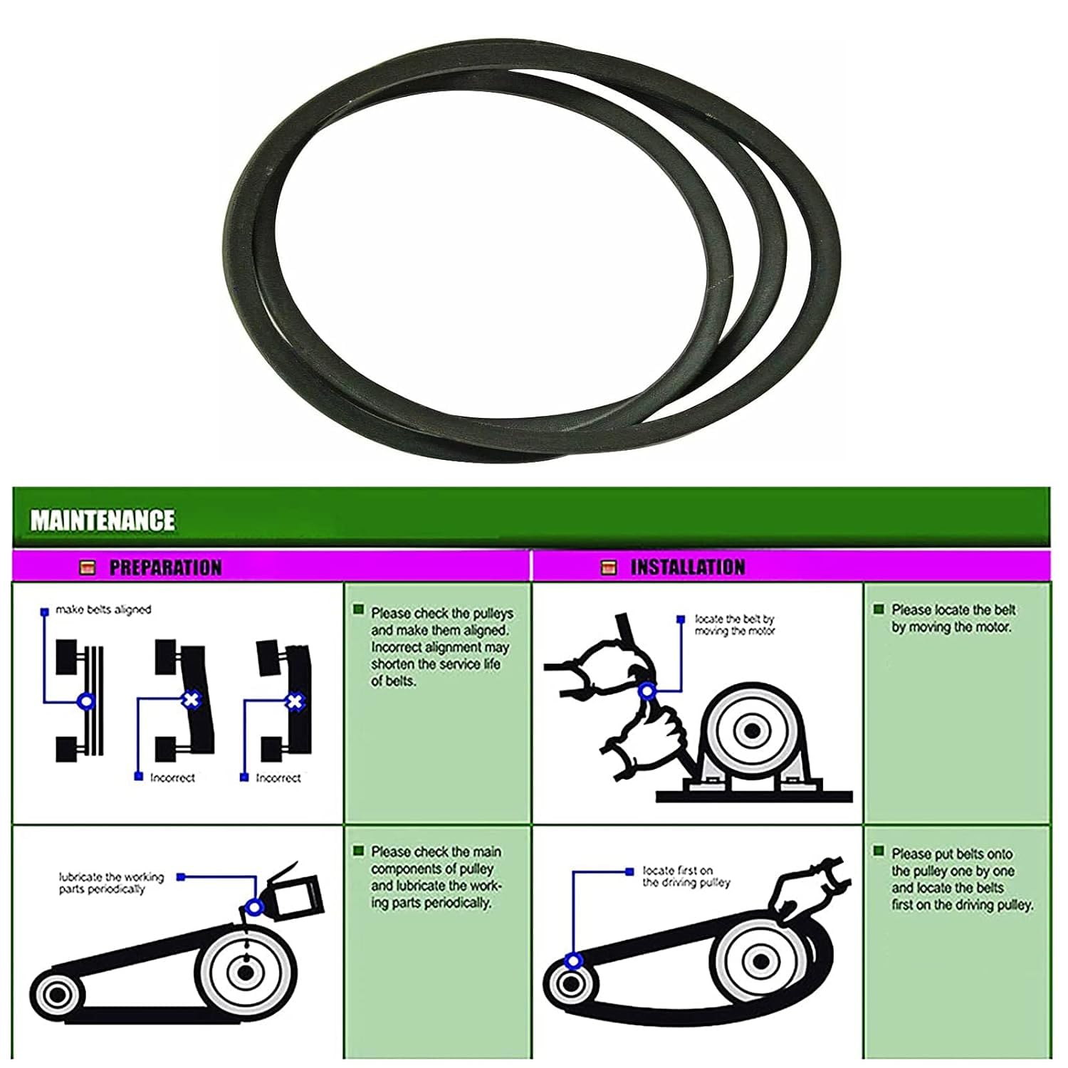 XHHKJGS Lawn Mower Replacement Belt on lawn mower