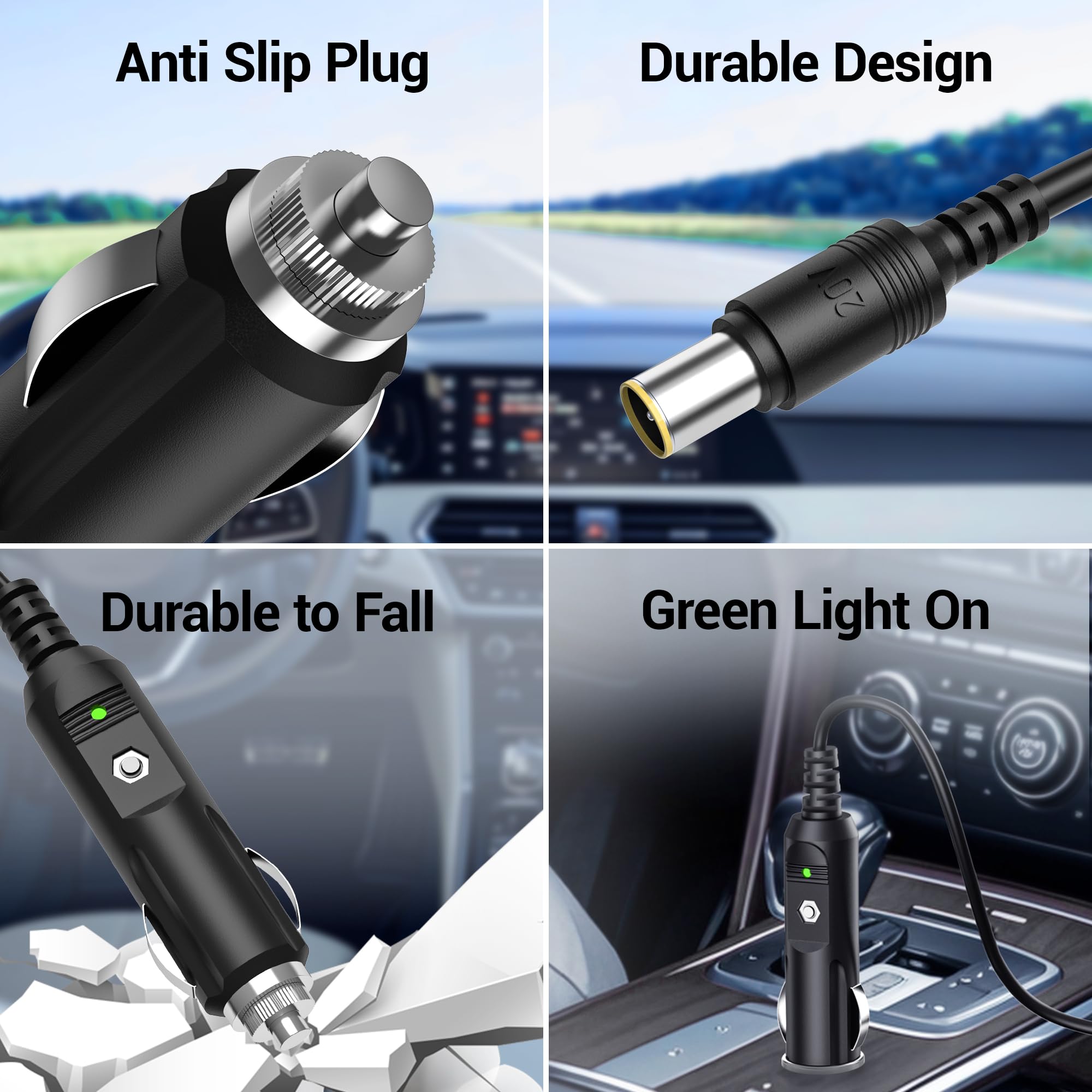 XHUCHINMAL Charger for Jackery in use inside a vehicle
