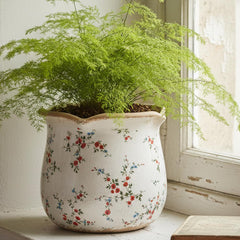 Xiaan Jiaju Ceramic Flower Pot on a wooden table