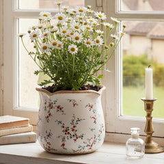 Xiaan Jiaju Ceramic Flower Pot side view showing distressed details
