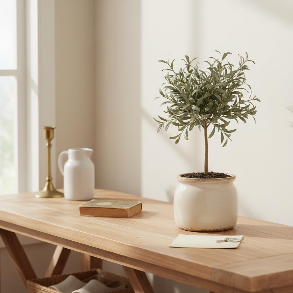 Xiaan Jiaju Ceramic Planter in a vintage-themed room