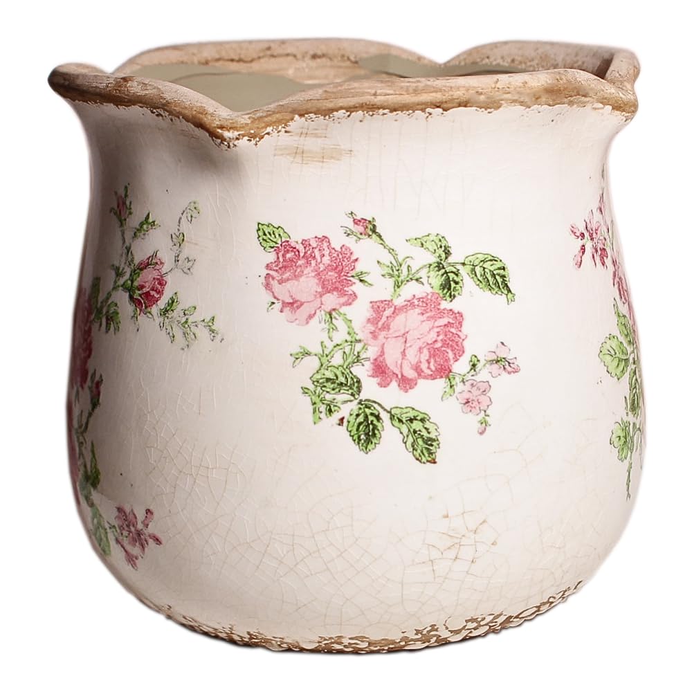 Xiaan Jiaju ceramic planter side view showcasing distressed details