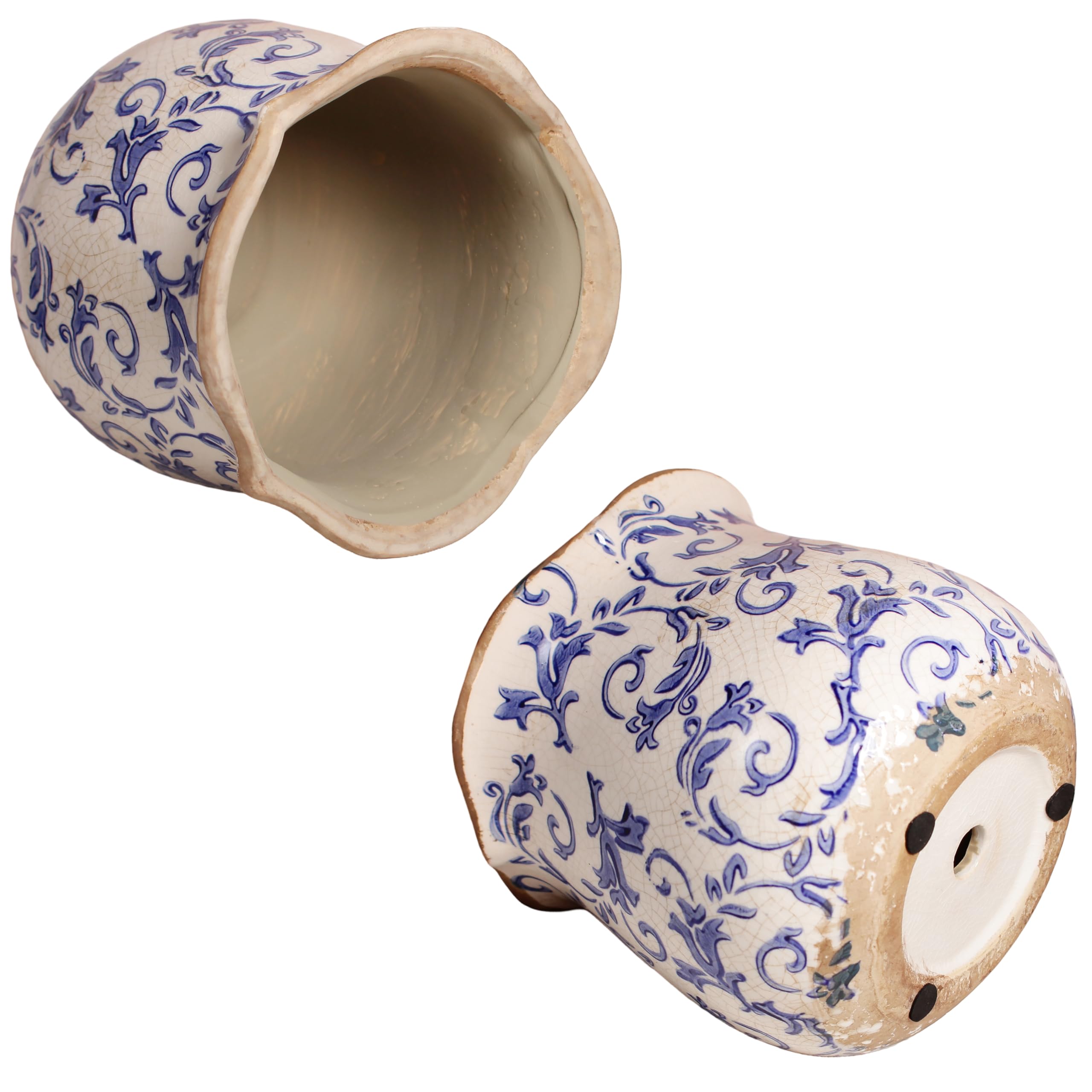 Xiaan Jiaju Retro Planter showing drainage hole and interior