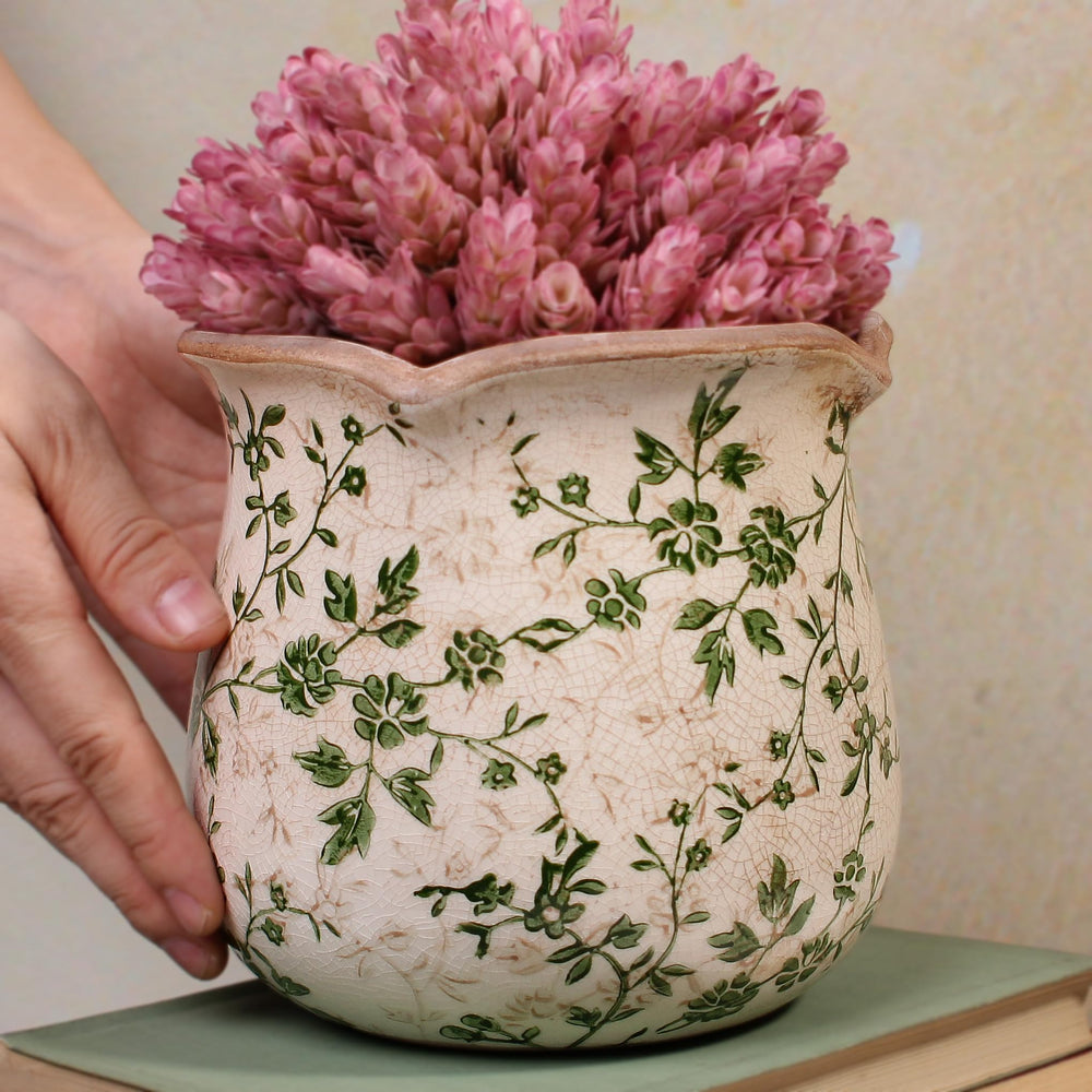 Xiaan Jiaju vintage ceramic planter side view