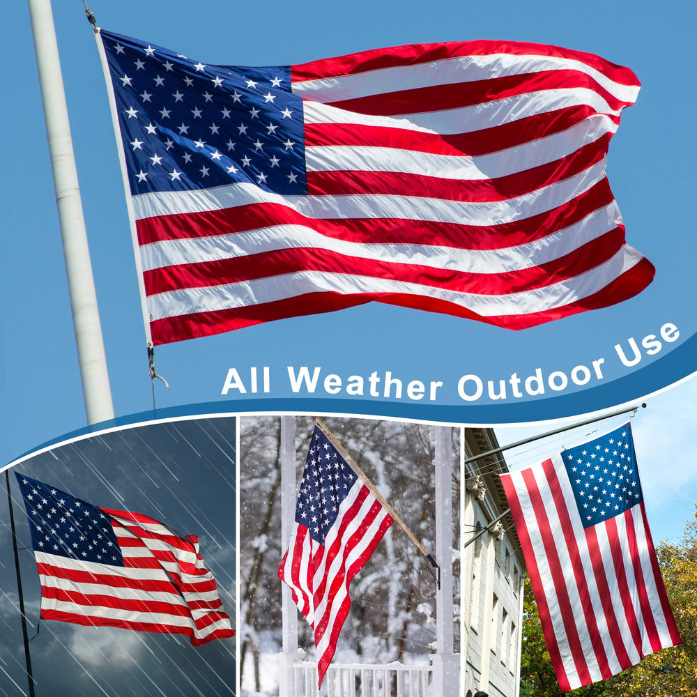 XIFAN American Flag 4x6 FT hanging on a wall as decor