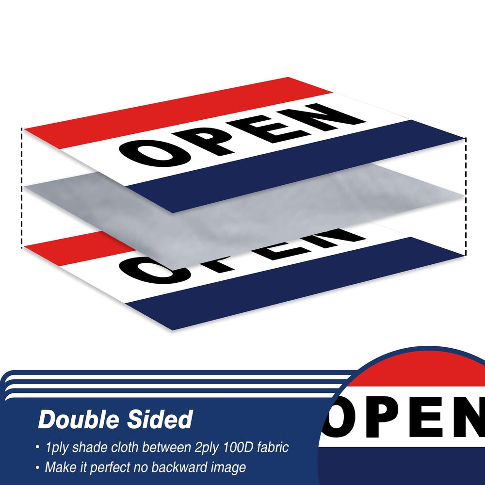 XIFAN Open Flag 3x5 ft showing double-sided design