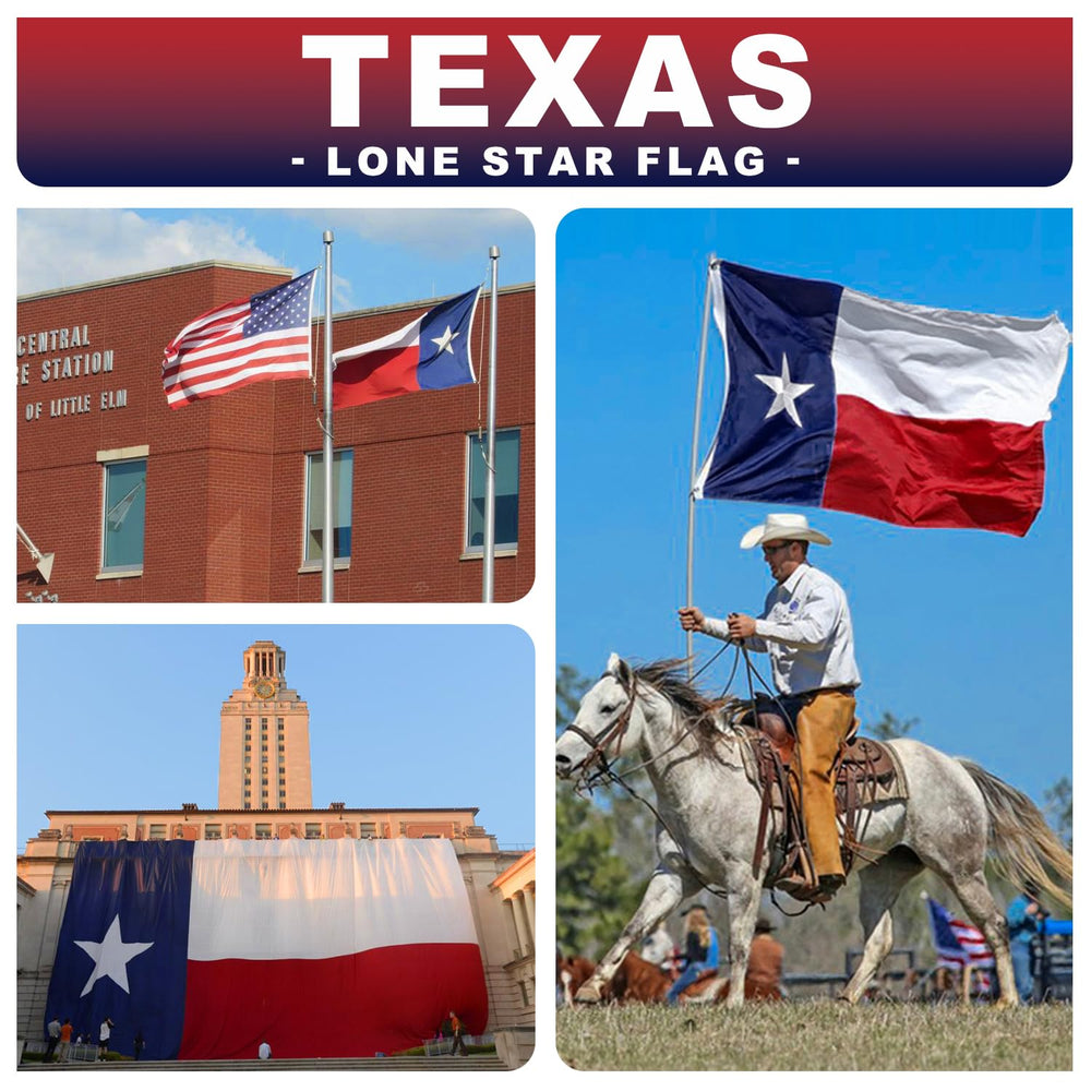 XIFAN Texas Flag 3x5 ft displayed on a flagpole