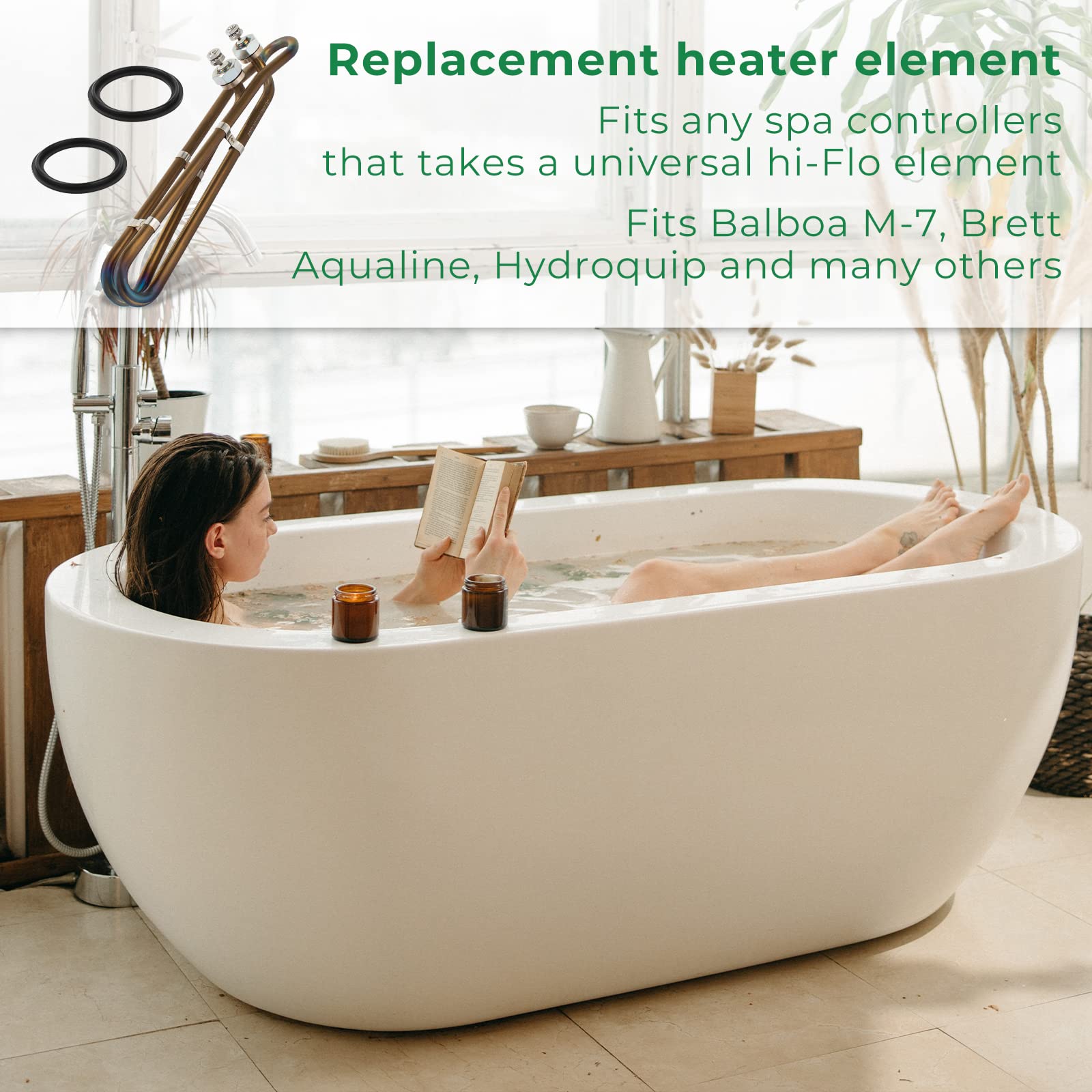 Ximoon spa heater element in a hot tub setup