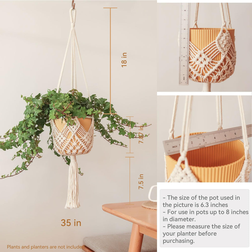 XINBOR Hanging Planter side view displaying pot holder