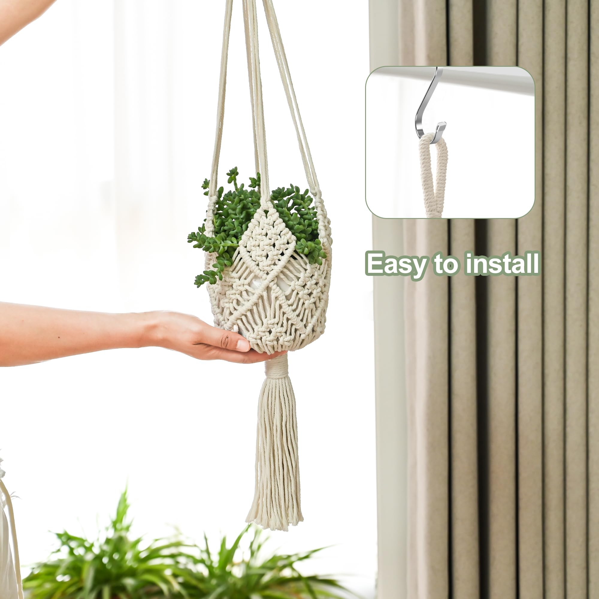XINBOR macrame hangers with various planter styles