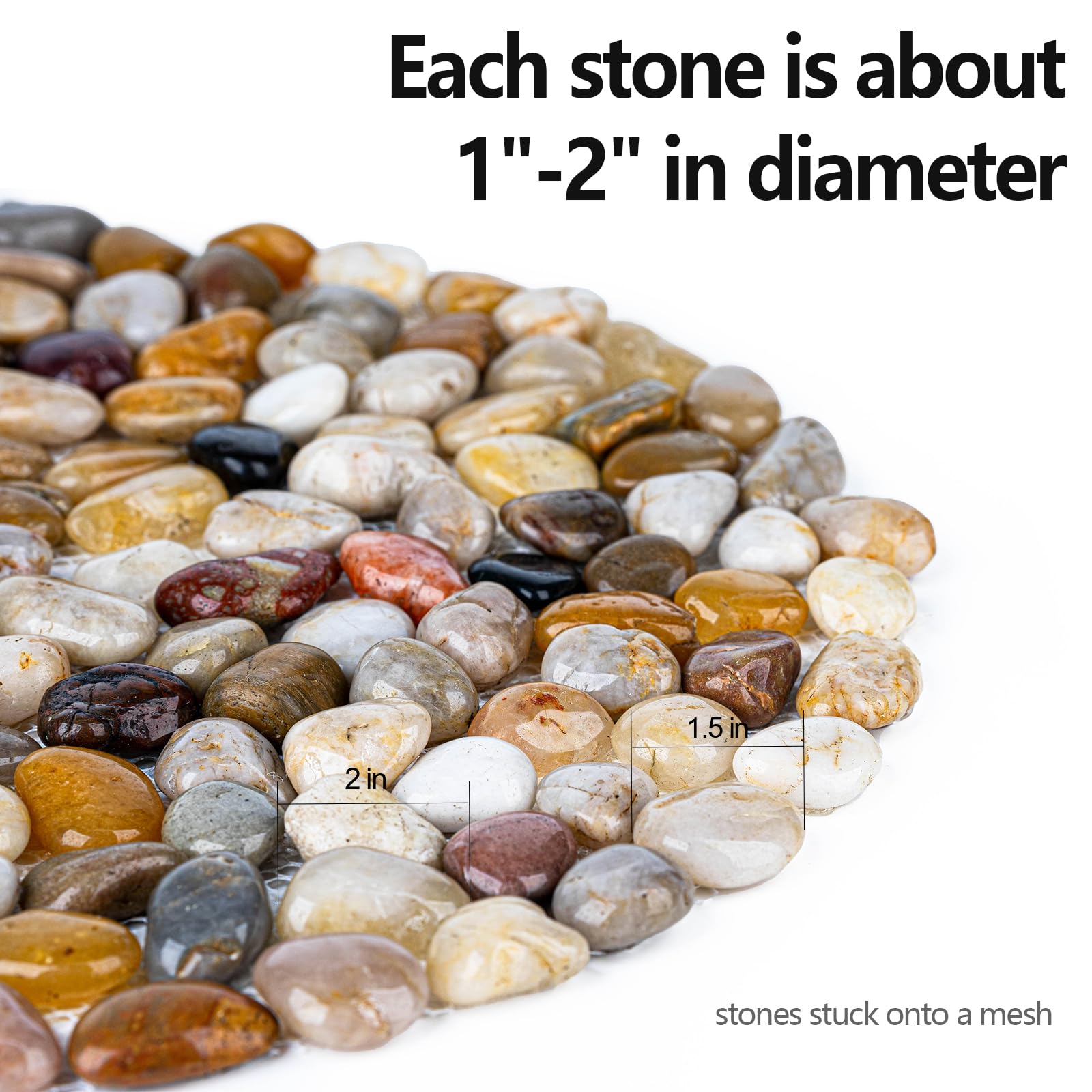 Xindian 9-inch round pebble mat on a patio