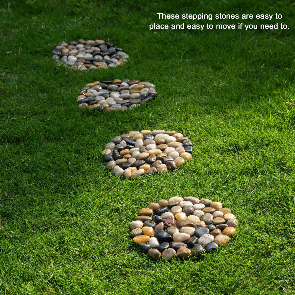 Xindian pebble mats arranged in a garden pathway