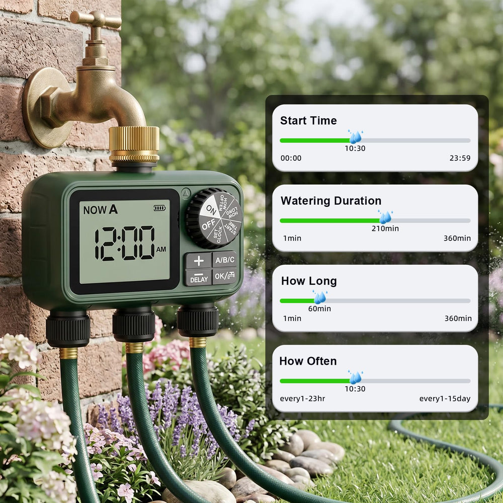 XinFuture Water Timer with attachment to faucet