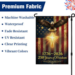 XINNK 250 Anniversary USA Garden Flag back view, showcasing double-sided design