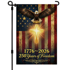 XINNK 250 Anniversary USA Garden Flag front view, 12x18 inches