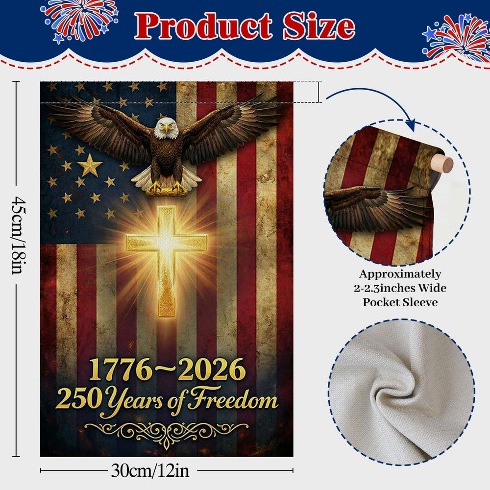 XINNK 250 Anniversary USA Garden Flag in garden setting