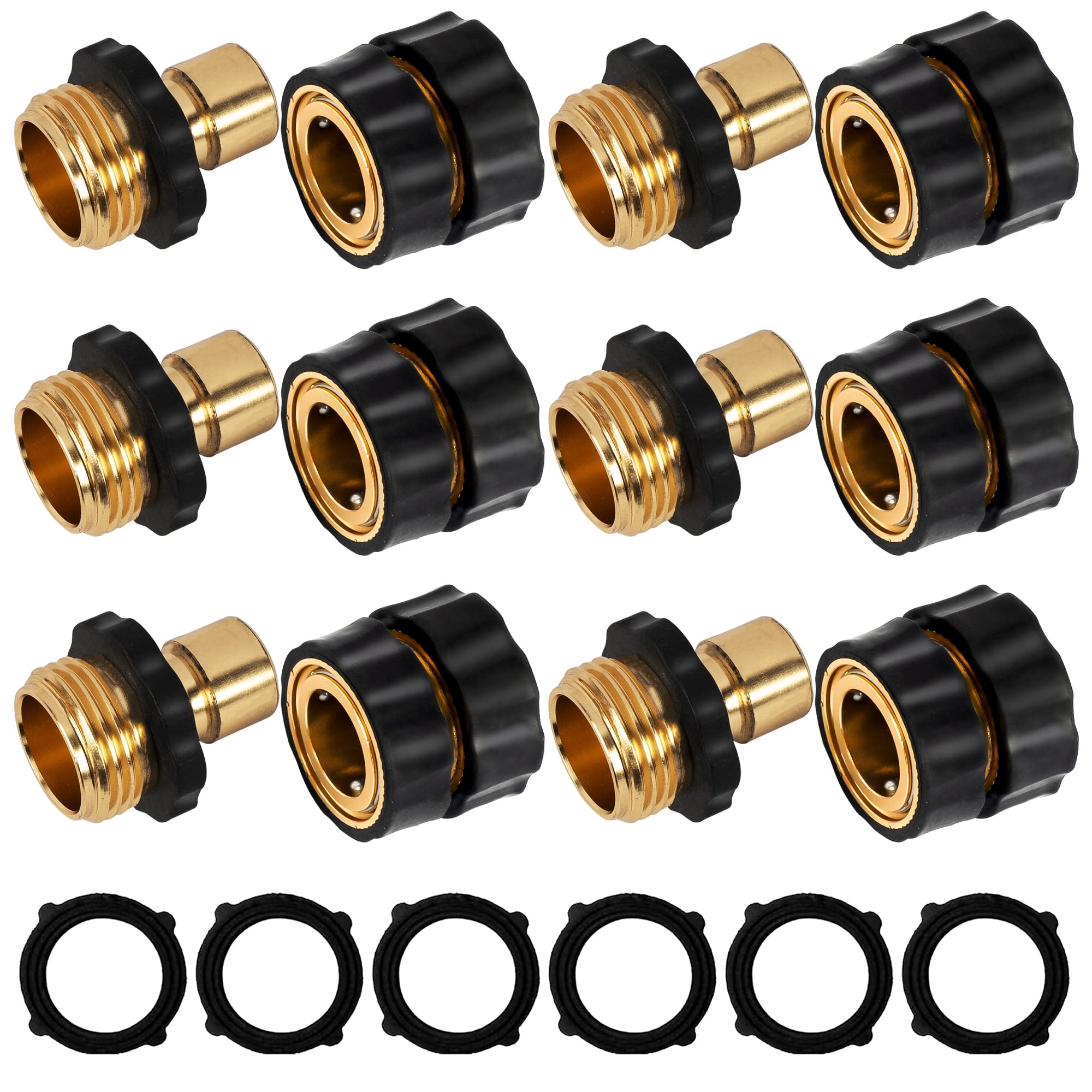 Xiny Tool 3/4 Inch Garden Hose Quick Connect fittings set with male and female connectors