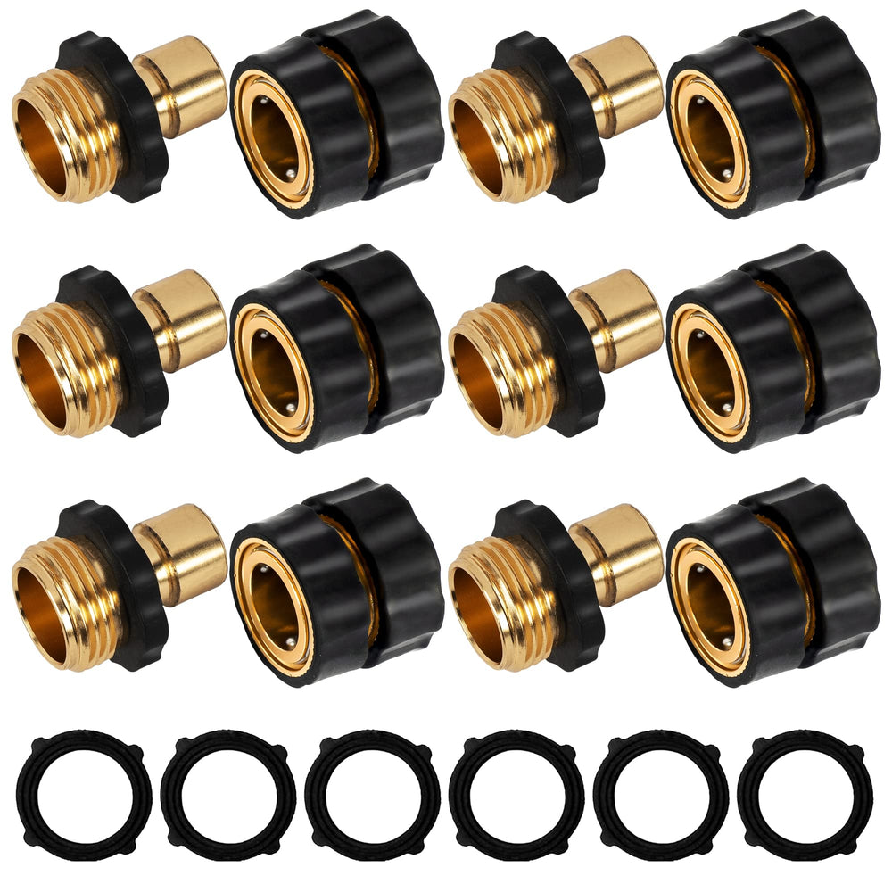 Xiny Tool 3/4 Inch Garden Hose Quick Connect fittings set with male and female connectors