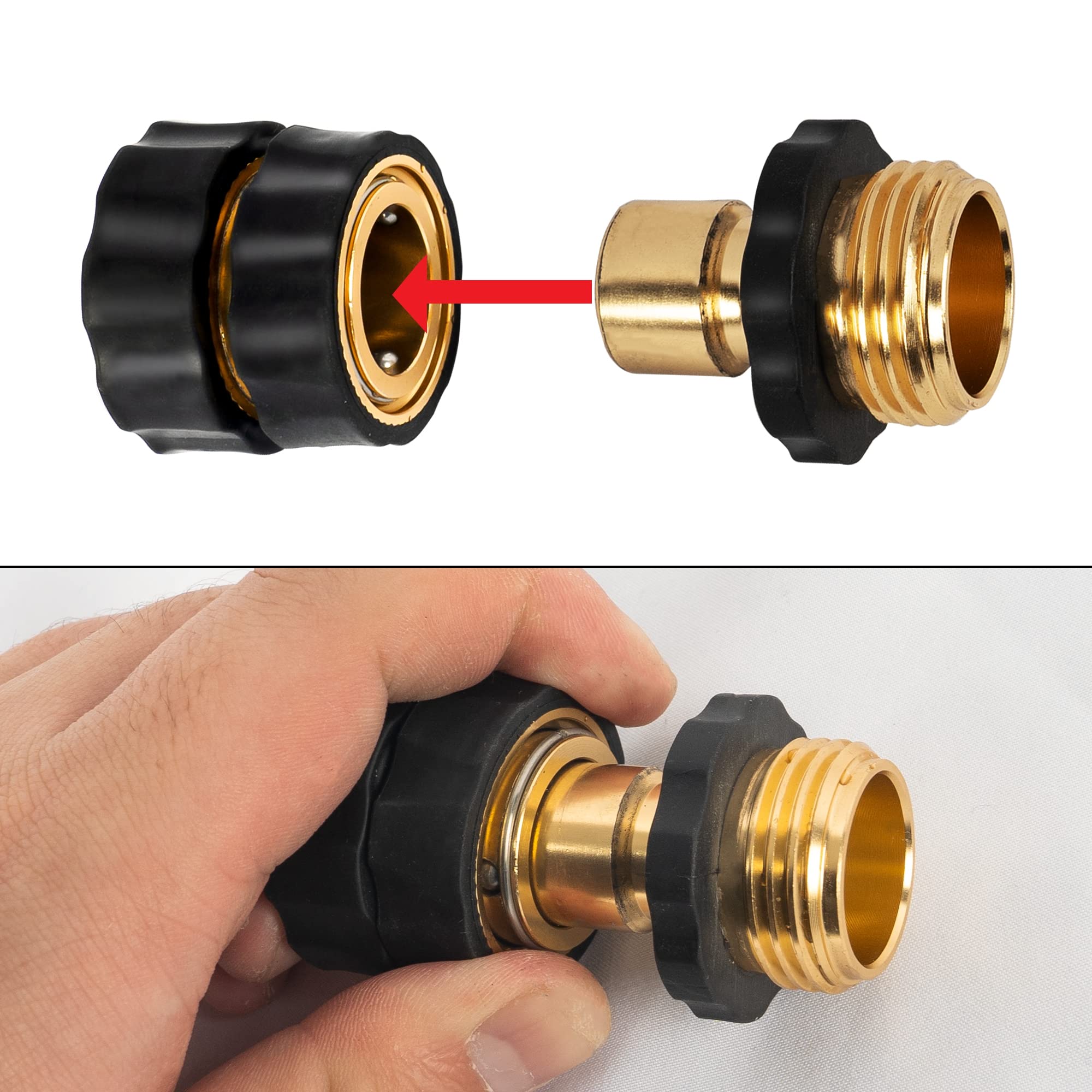 Xiny Tool garden hose connectors with a 3/4 inch adapter for easy use