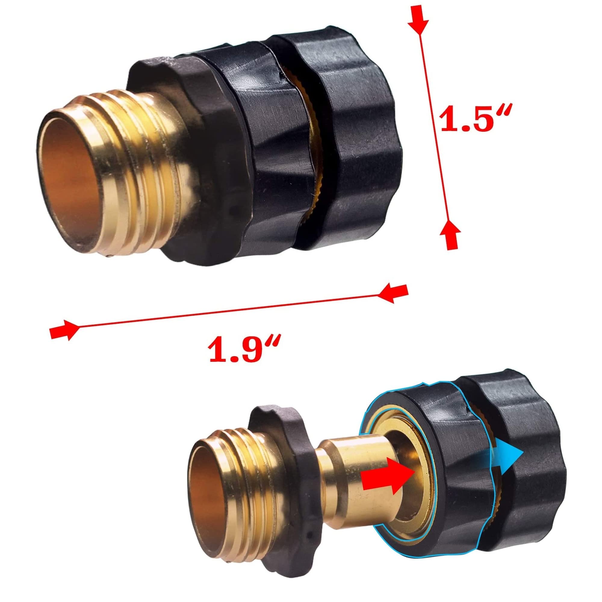 Xiny Tool quick connect garden hose fittings displayed in packaging