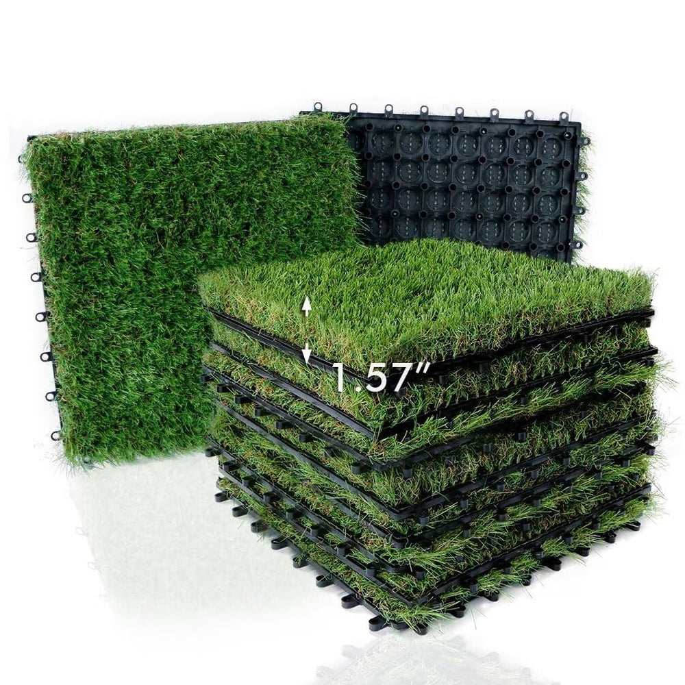 XLX TURF Artificial Grass Tile 12"x12" Green front view