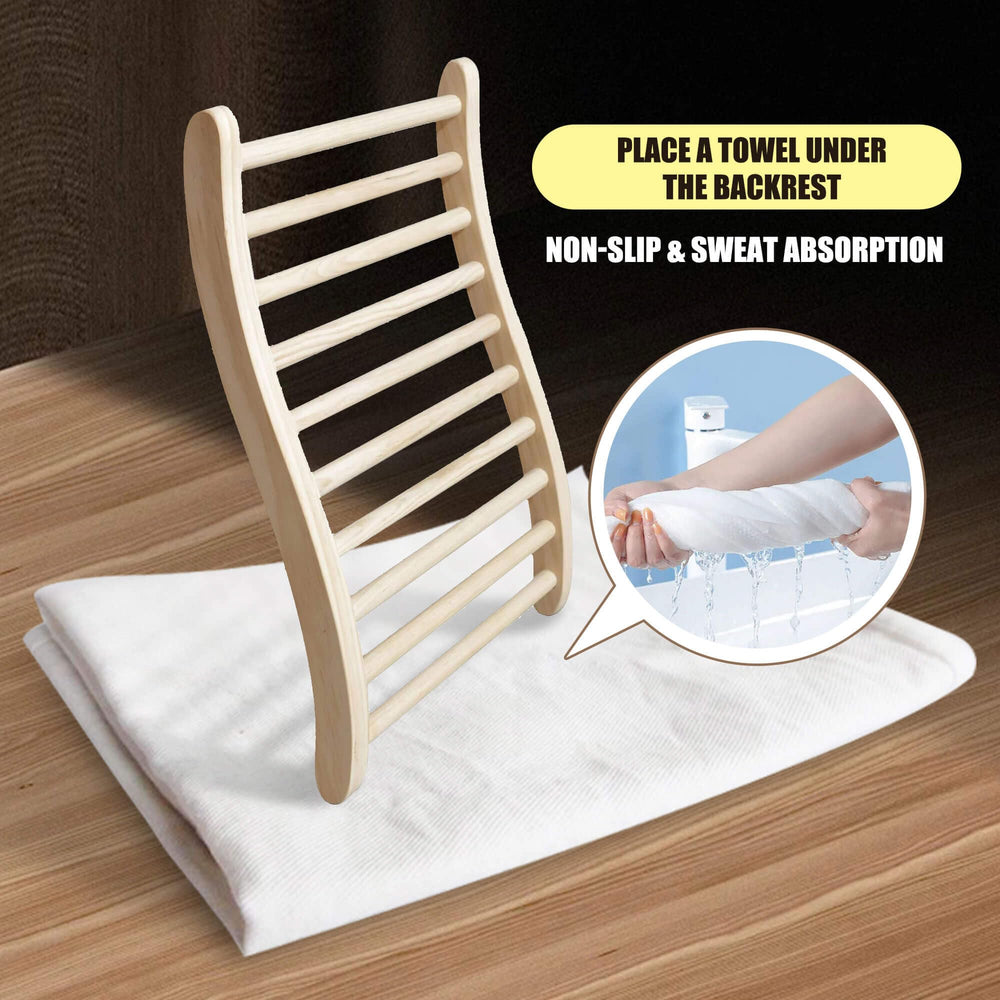 Xmatch Sauna Backrest showing dimensions 15.5"W x 20.5"H