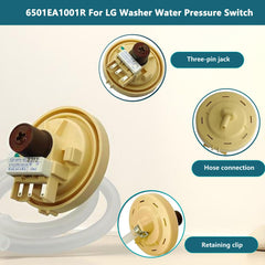 XMXZYX Washer Water Level Pressure Switch 6501EA1001R side view