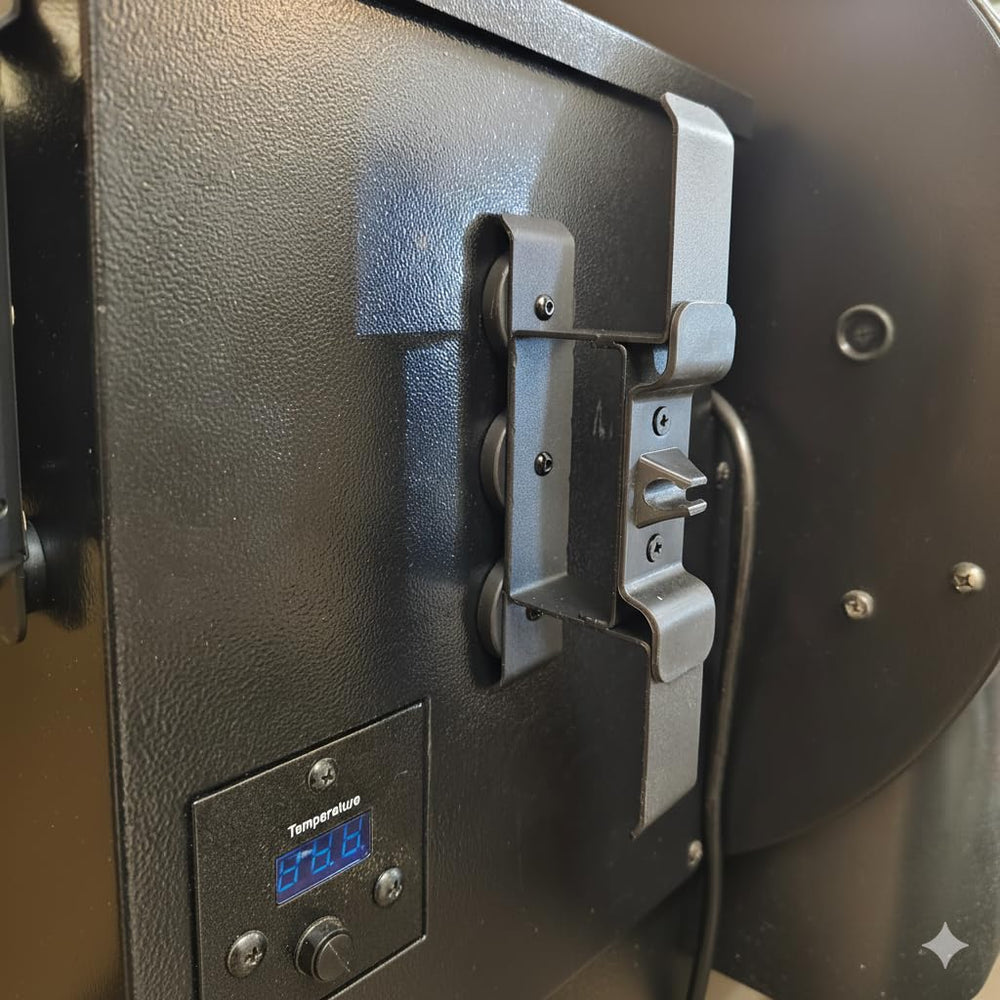 XOIEPZE Magnetic Power Cord Organizer attached to Pit Boss