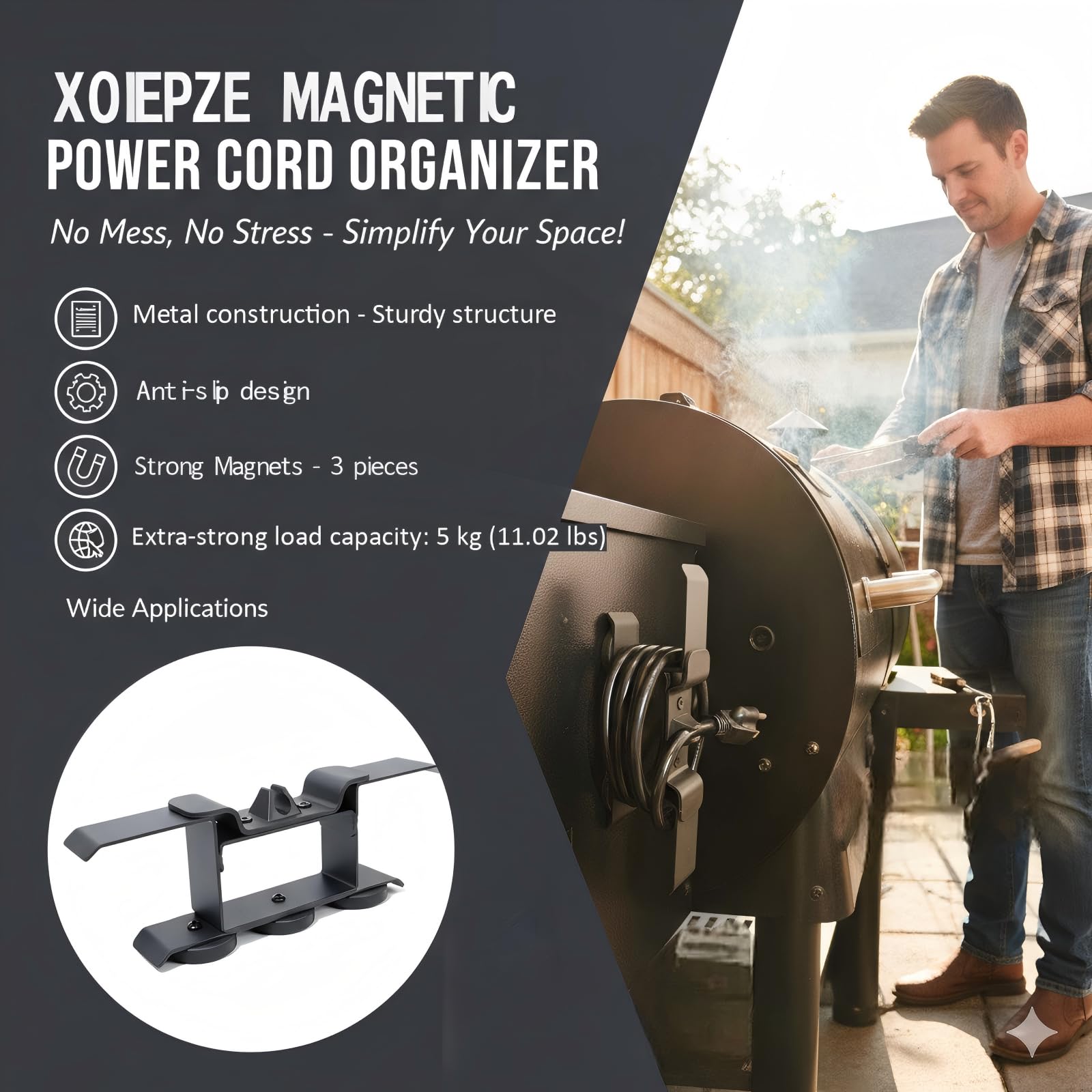 XOIEPZE Magnetic Power Cord Organizer side view