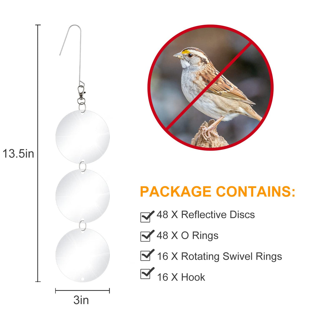 XPCARE bird scare discs in garden setting