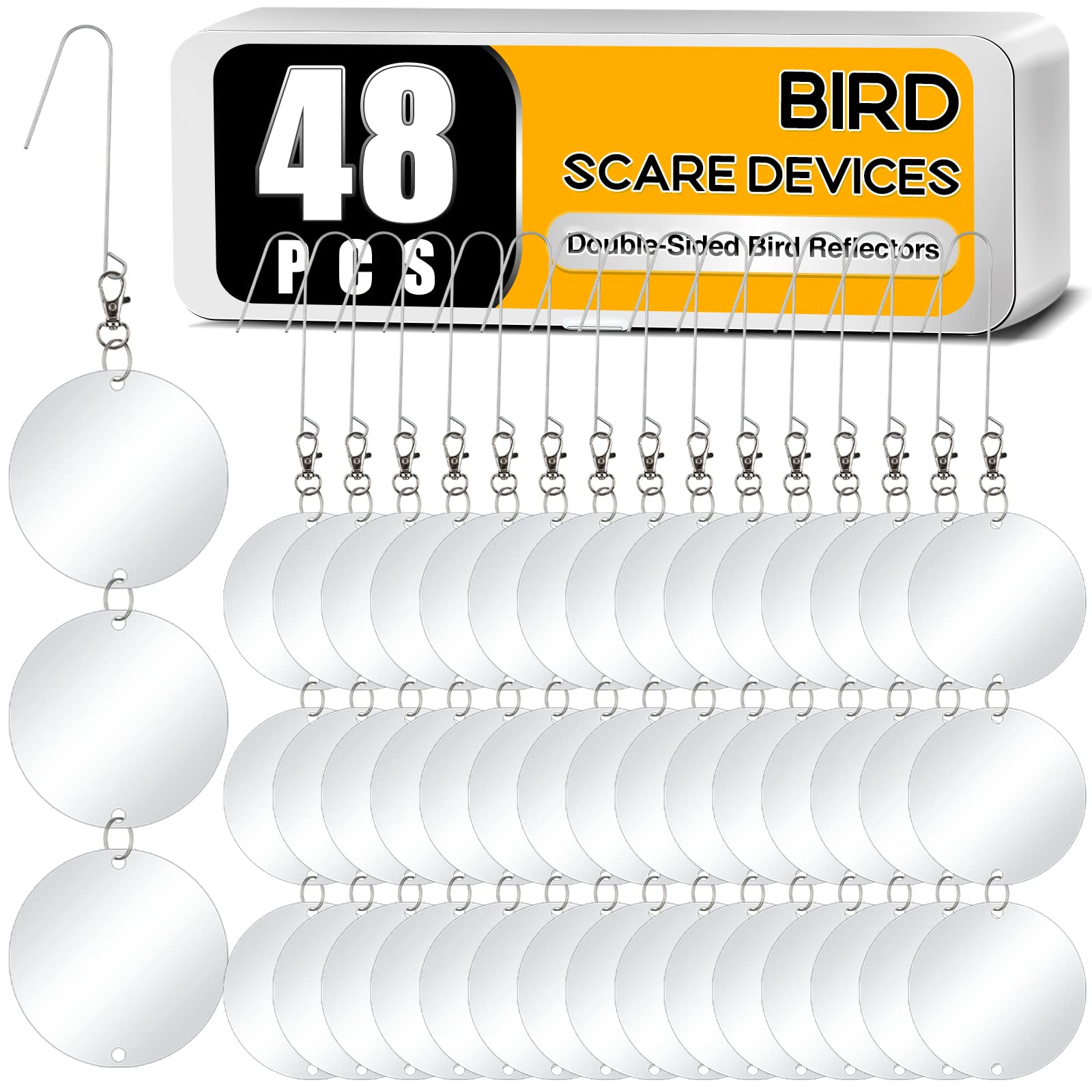 XPCARE Bird Scare Discs Set with reflective double-sided discs