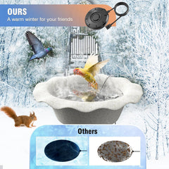 XpenGeny Bird Bath Heater in a bird bath with water