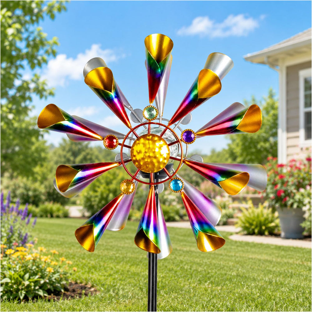 XPSCOCO Solar Wind Spinner 54" with vibrant metallic rainbow colours