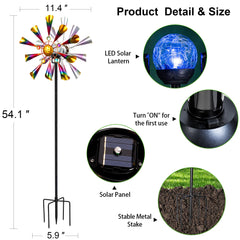 XPSCOCO Solar Wind Spinner in garden during daytime