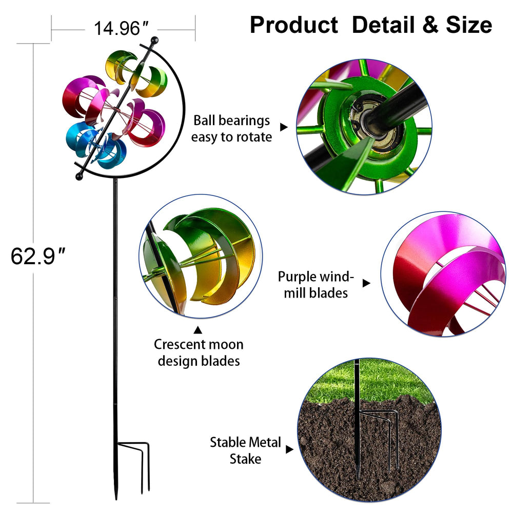 XPSCOCO wind spinner side view showcasing dual-direction spinning