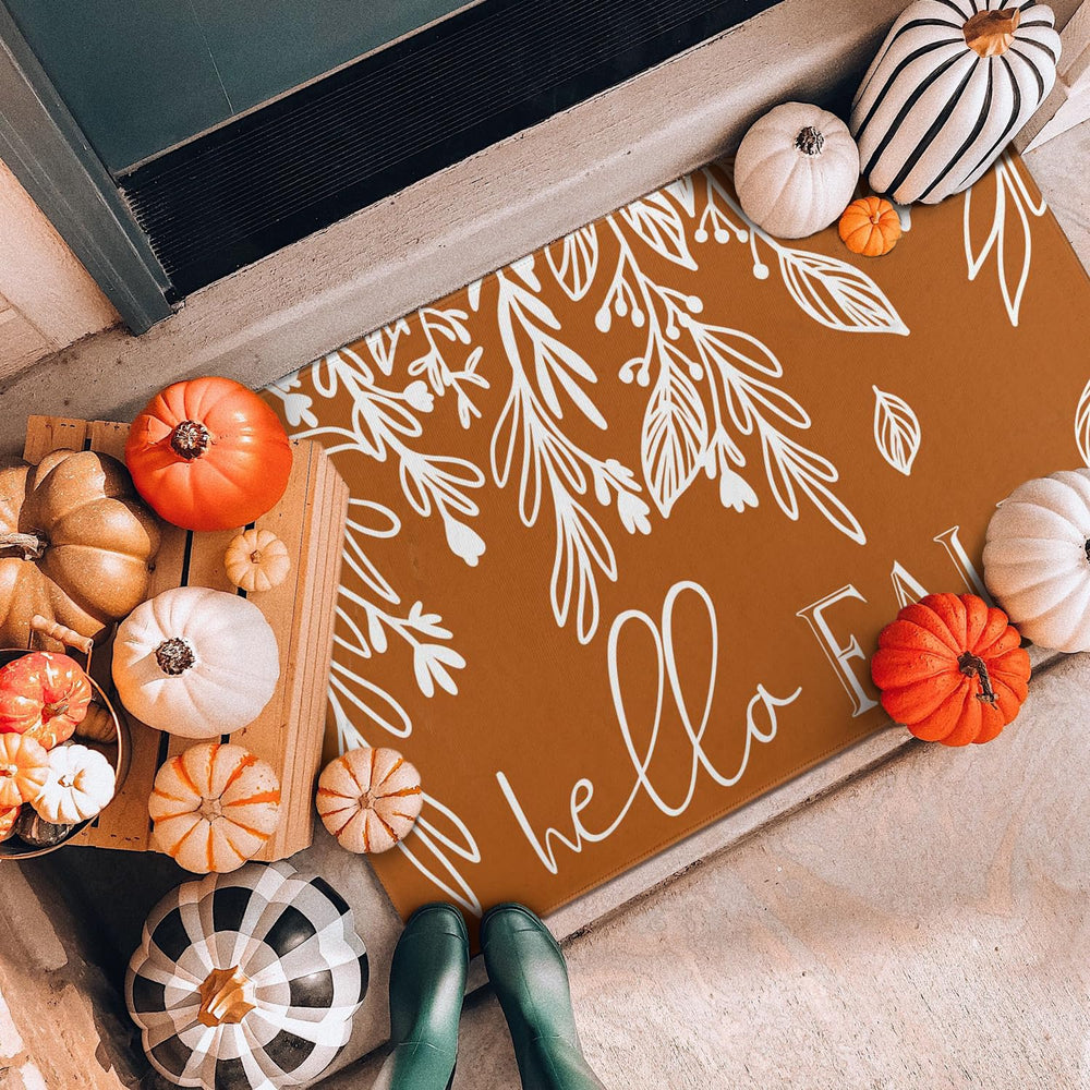 Xsinufn Fall Door Mat in outdoor setting