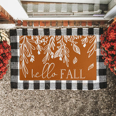Xsinufn Fall Door Mat on porch entrance