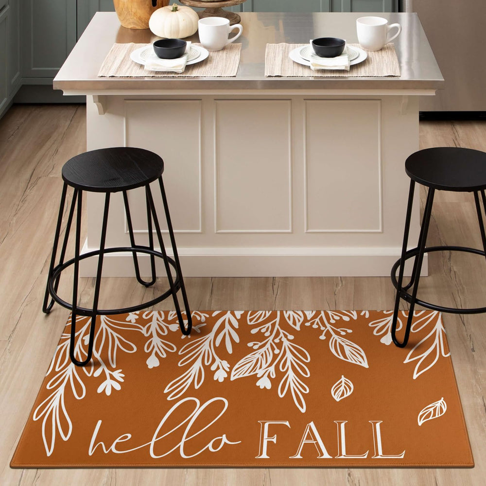 Xsinufn Fall Door Mat showing non-slip backing