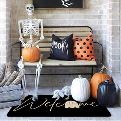 Xsinufn Halloween Door Mat detail of the vibrant design