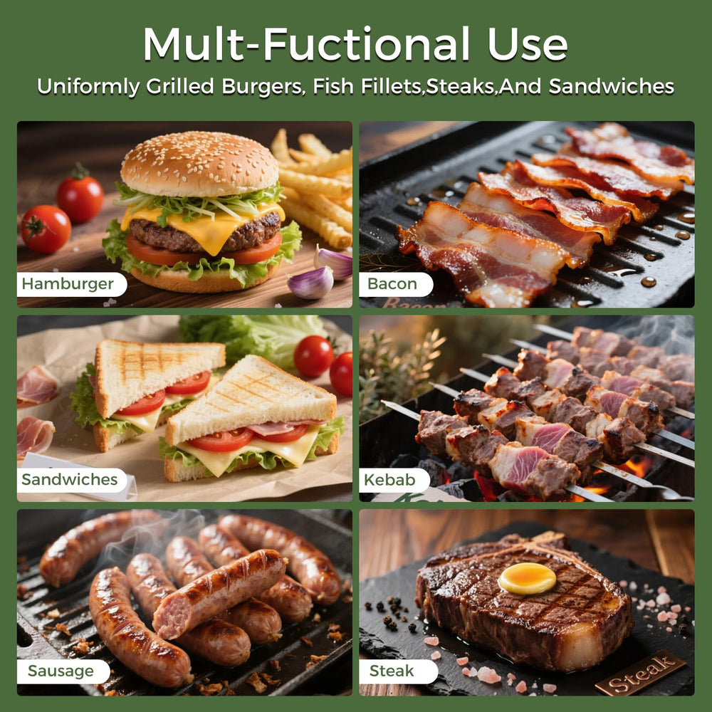 XUDAKAIXIN Cast Iron Burger Press with grilling tools
