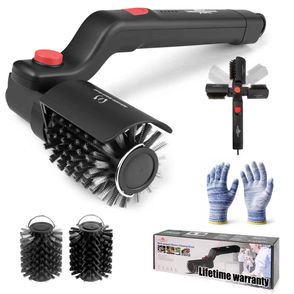 XUDAKAIXIN Electric Grill Brush front view with stainless steel bristles