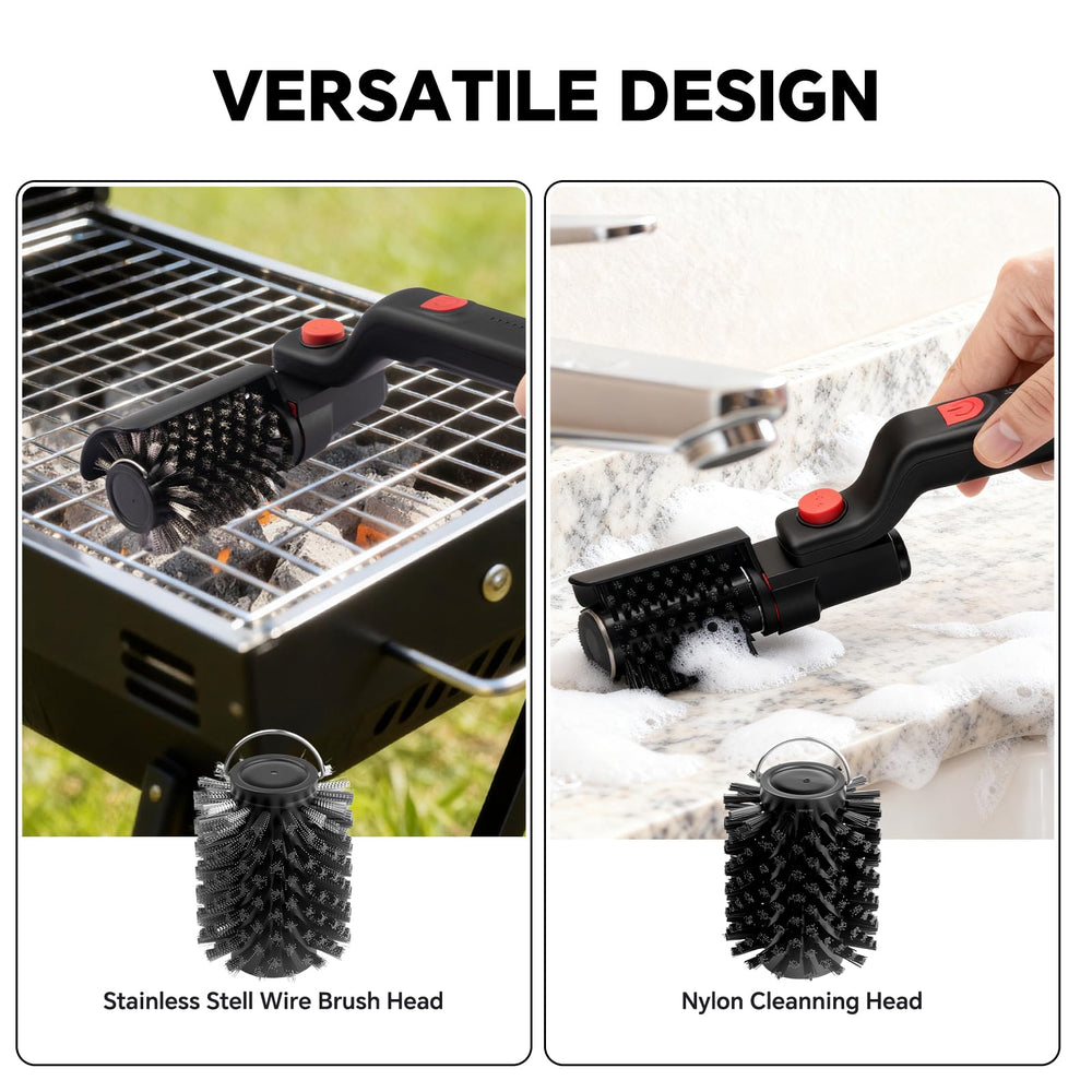 XUDAKAIXIN Electric Grill Brush placed on a barbecue grill