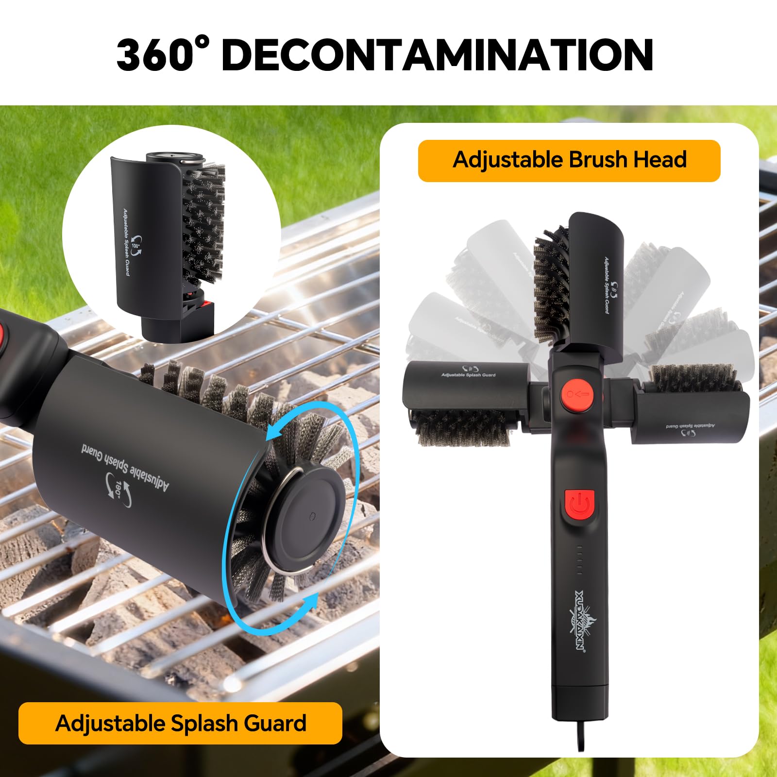 XUDAKAIXIN Electric Grill Brush with detachable head for easy cleaning
